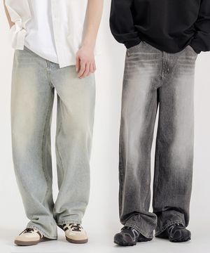 [2PACK] 클래식 와이드 워싱 데님 팬츠 5 Color [ULZD_9005]