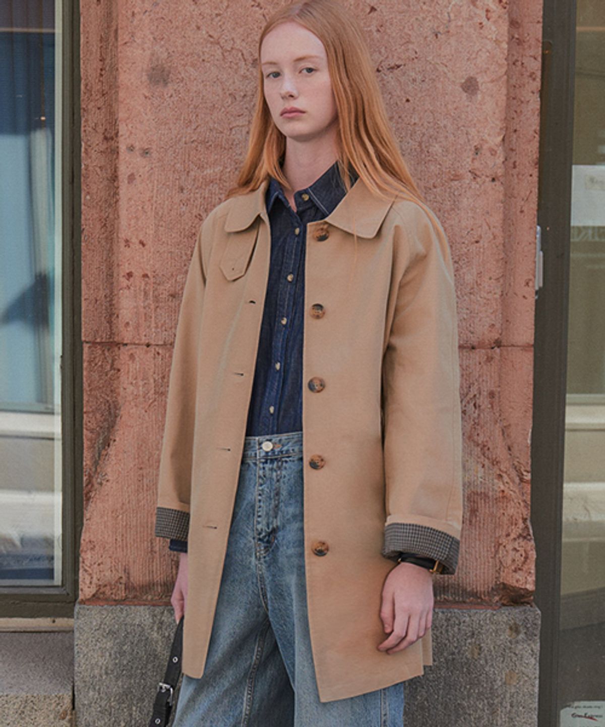 노운베러(KNOWNBETTER) Rollup check half coat [KNFW01CT01]_[2color]