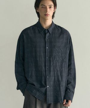 러스트 체크 셔츠 [빈티지 블루]