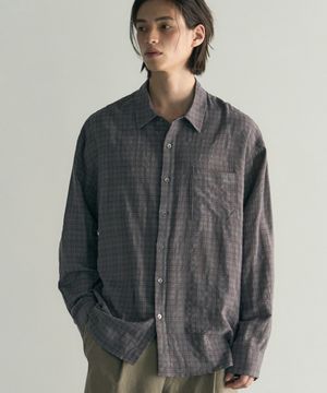 러스트 체크 셔츠 [빈티지 퍼플]