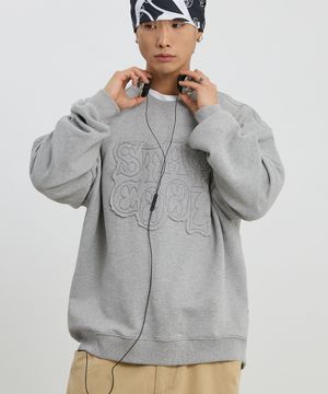 STAY COOL 아플리케 맨투맨 그레이