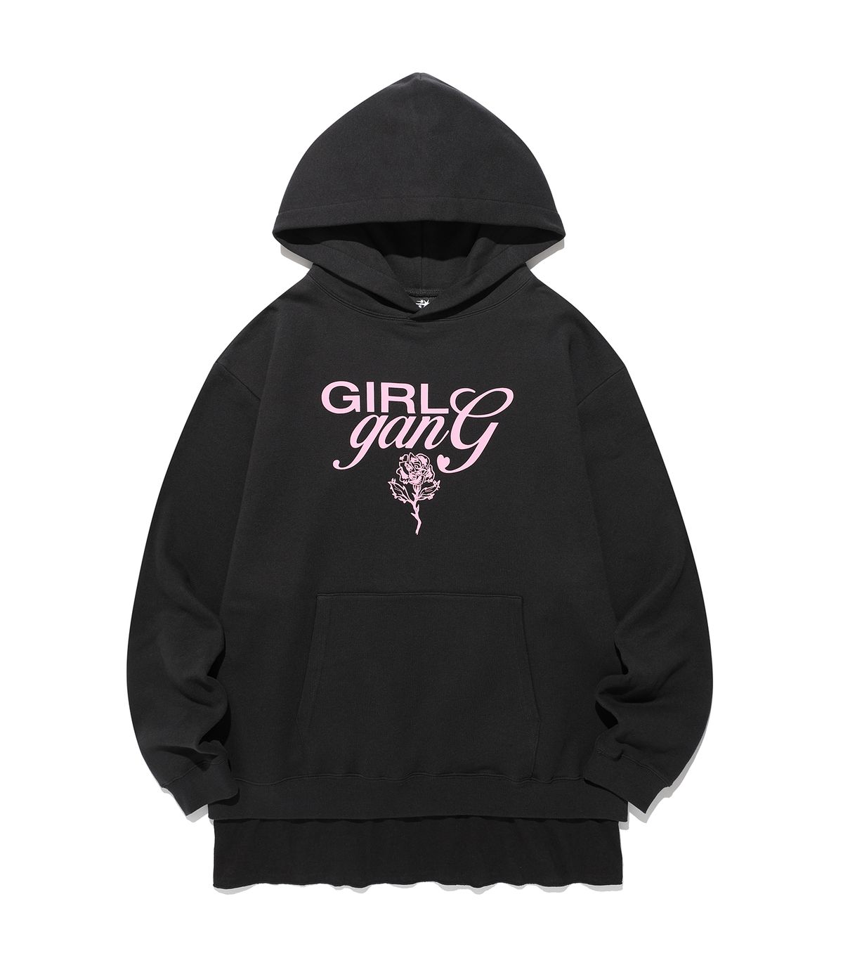 나이스고스트클럽(NICEGHOSTCLUB) LAYERED DRESS GIRL GANG HOODIE_BLACK(NG2FFUM404A)