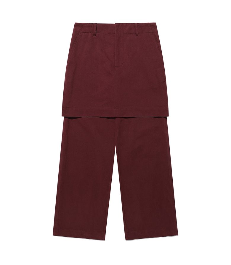 LAYERED SKIRT CHINO PANTS_BURGUNDY(NG2FFUPA10A)