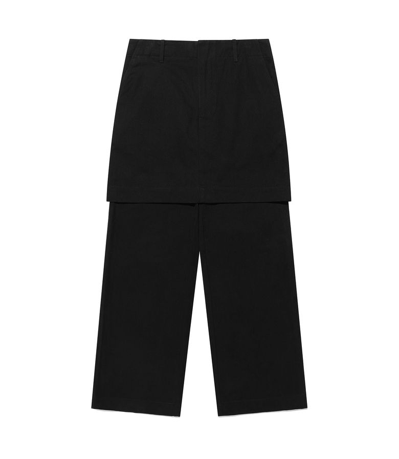 LAYERED SKIRT CHINO PANTS_BLACK(NG2FFUPA10A)