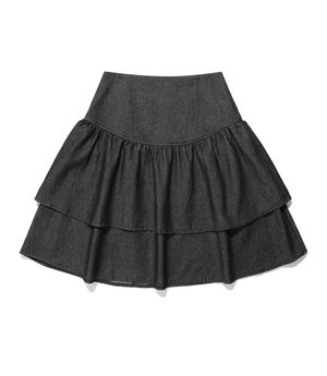 LOWRISE SHIRRING DENIM SKIRT_BLACK(NG2FFFD190A)