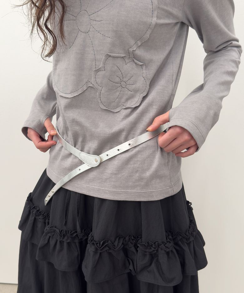 Leather Rivet Belt [Silver]