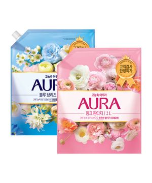 고농축 섬유유연제 리필 2L x 2개 (핑크 판타지/블루 브리즈)