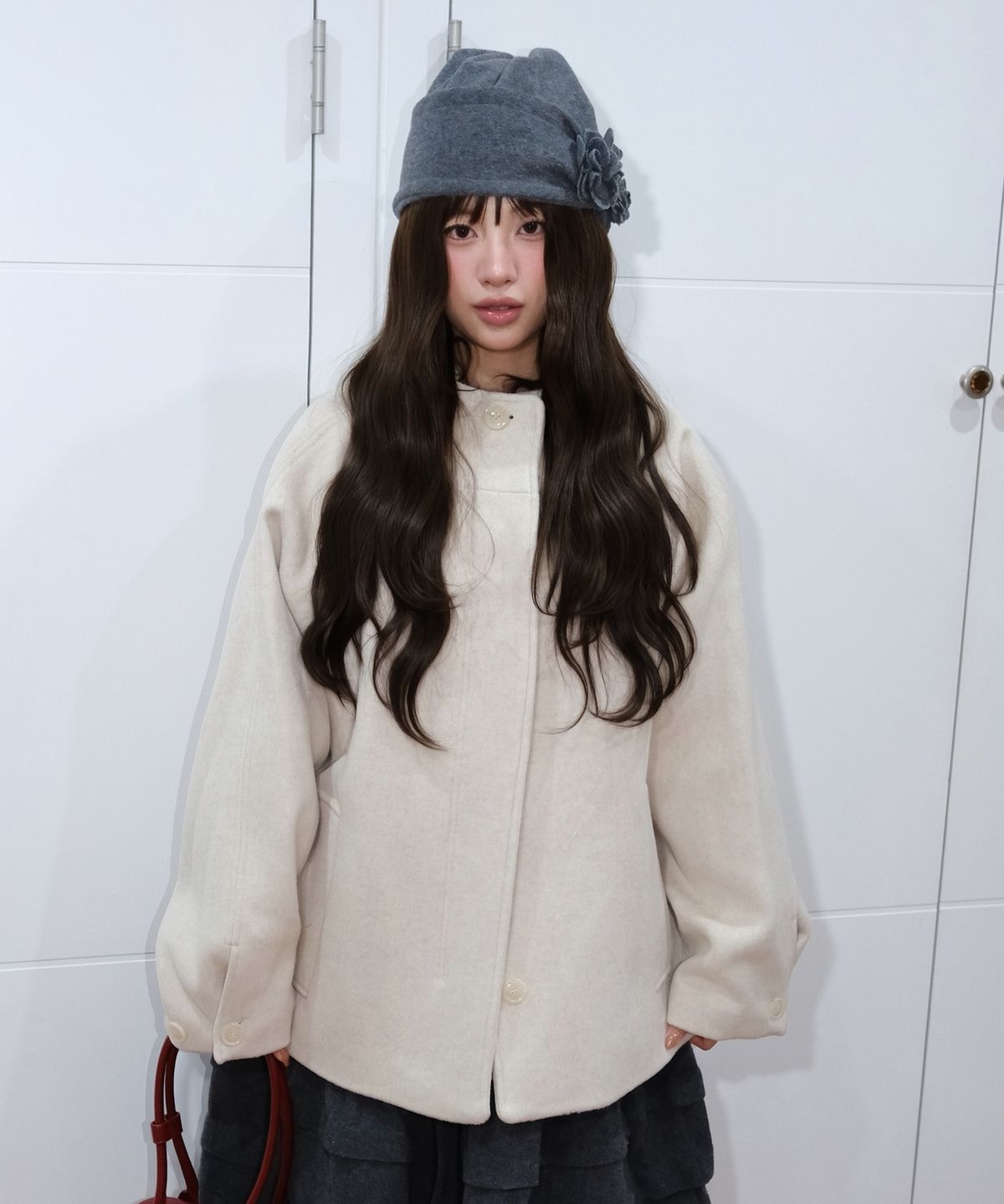 타입서비스(TYPESERVICE) Hooded Half Coat [Oatmeal]