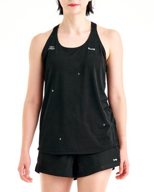 Womens Run The Night Singlet Black