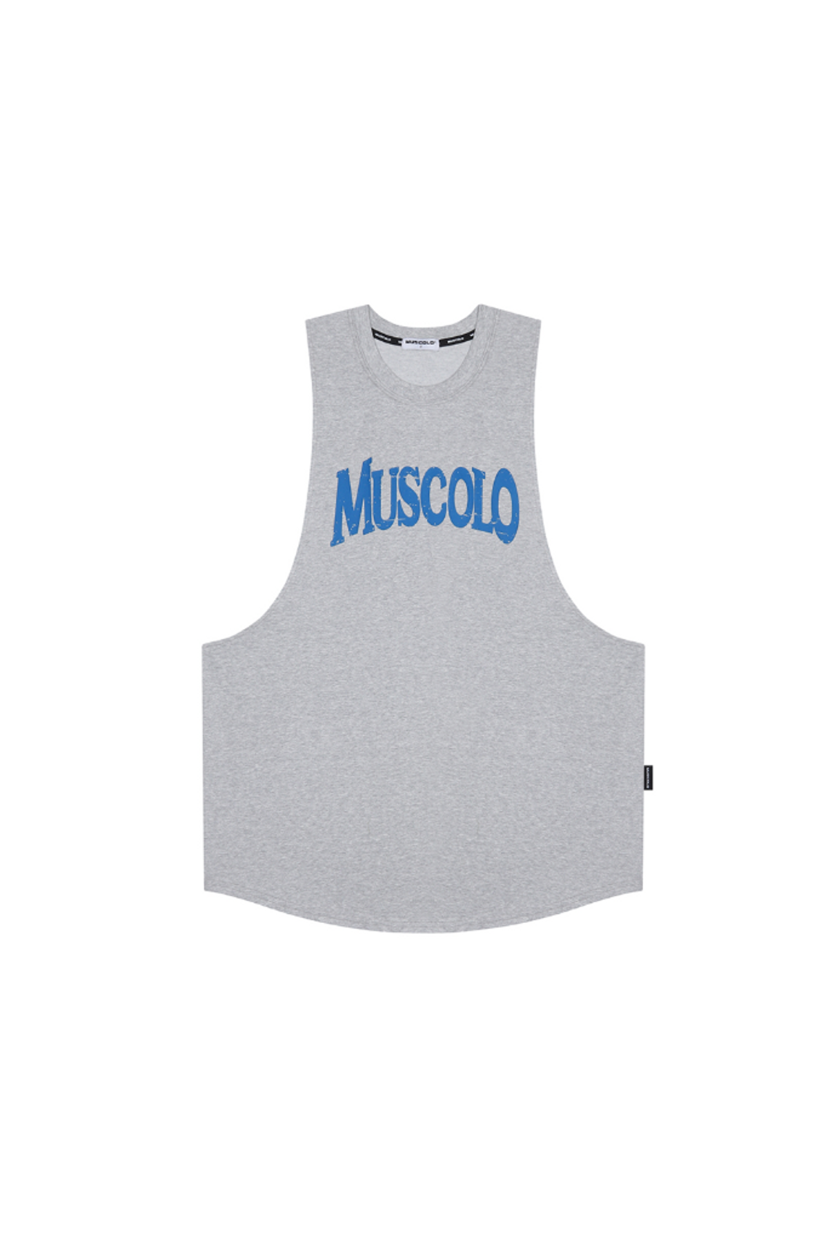 머스콜로(MUSCOLO) [빅로고] 딥컷 나시 그레이 블루