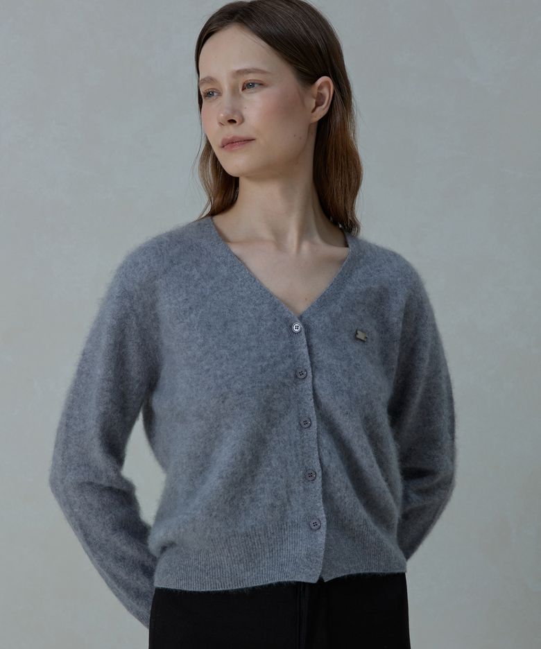 Noelle Wholegarment Cashmere Wool Cardigan_GREY