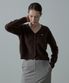 Noelle Wholegarment Cashmere Wool Cardigan_BROWN