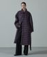 Dros Wool Check Belted Balmacaan Coat_PURPLE