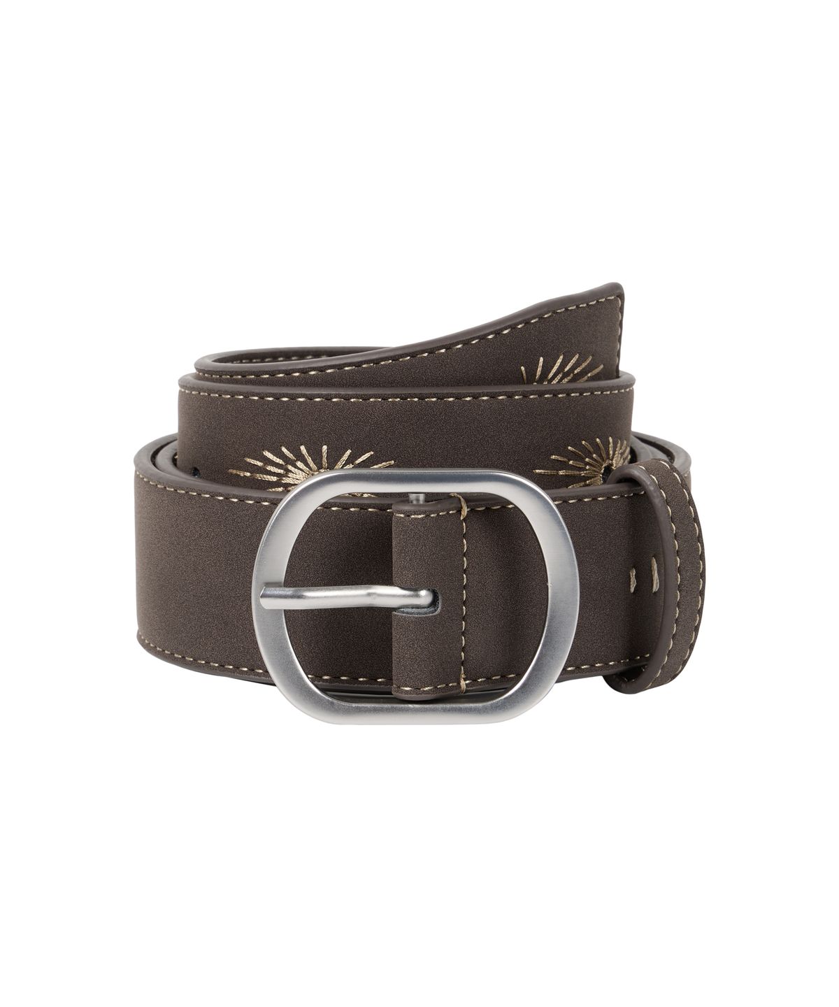 아캄(AAKAM) Needlework Studded Belt (Brown)