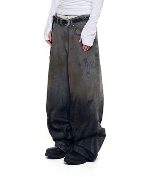 Dirty Gradation Denim Pants (Gray)