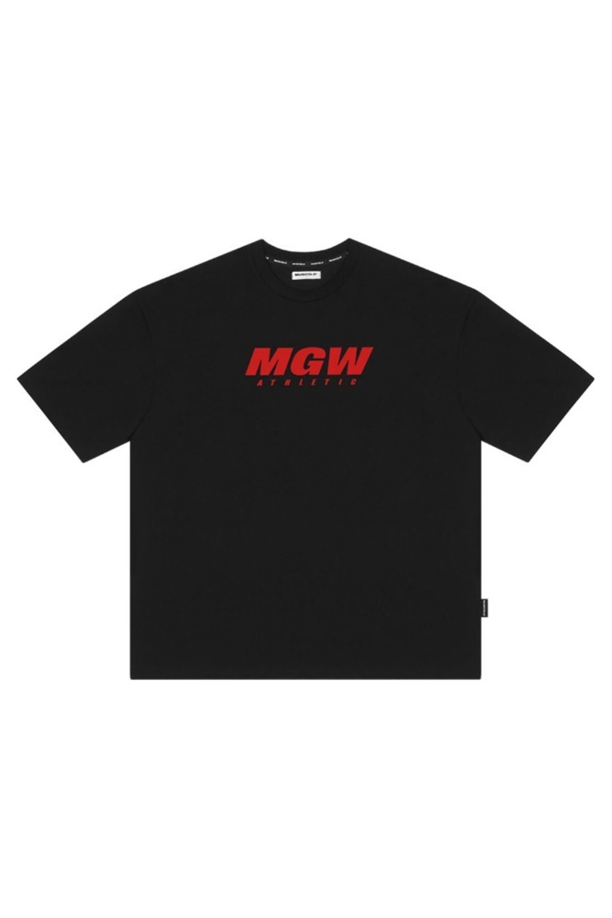 머스콜로(MUSCOLO) [MGW] CP 세미오버핏 반팔 티셔츠 블랙 레드