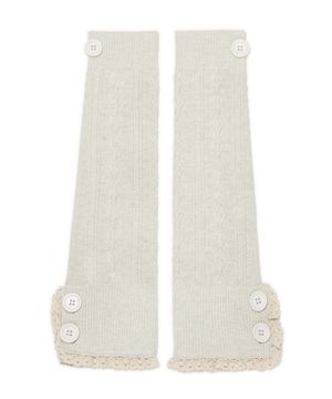 버튼 케이블 니트 레그워머 (아이보리)