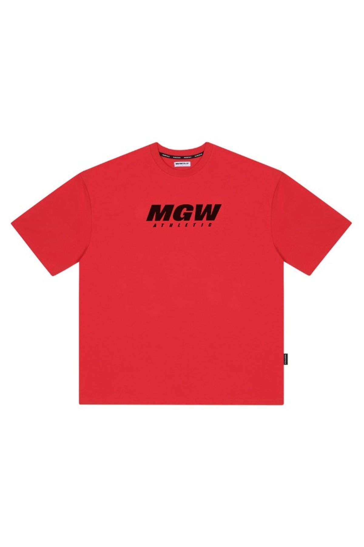 머스콜로(MUSCOLO) [MGW] CP 세미오버핏 반팔 티셔츠 레드 블랙