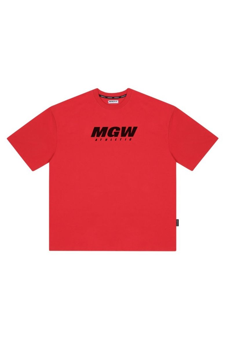 [MGW] CP 세미오버핏 반팔 티셔츠 레드 블랙