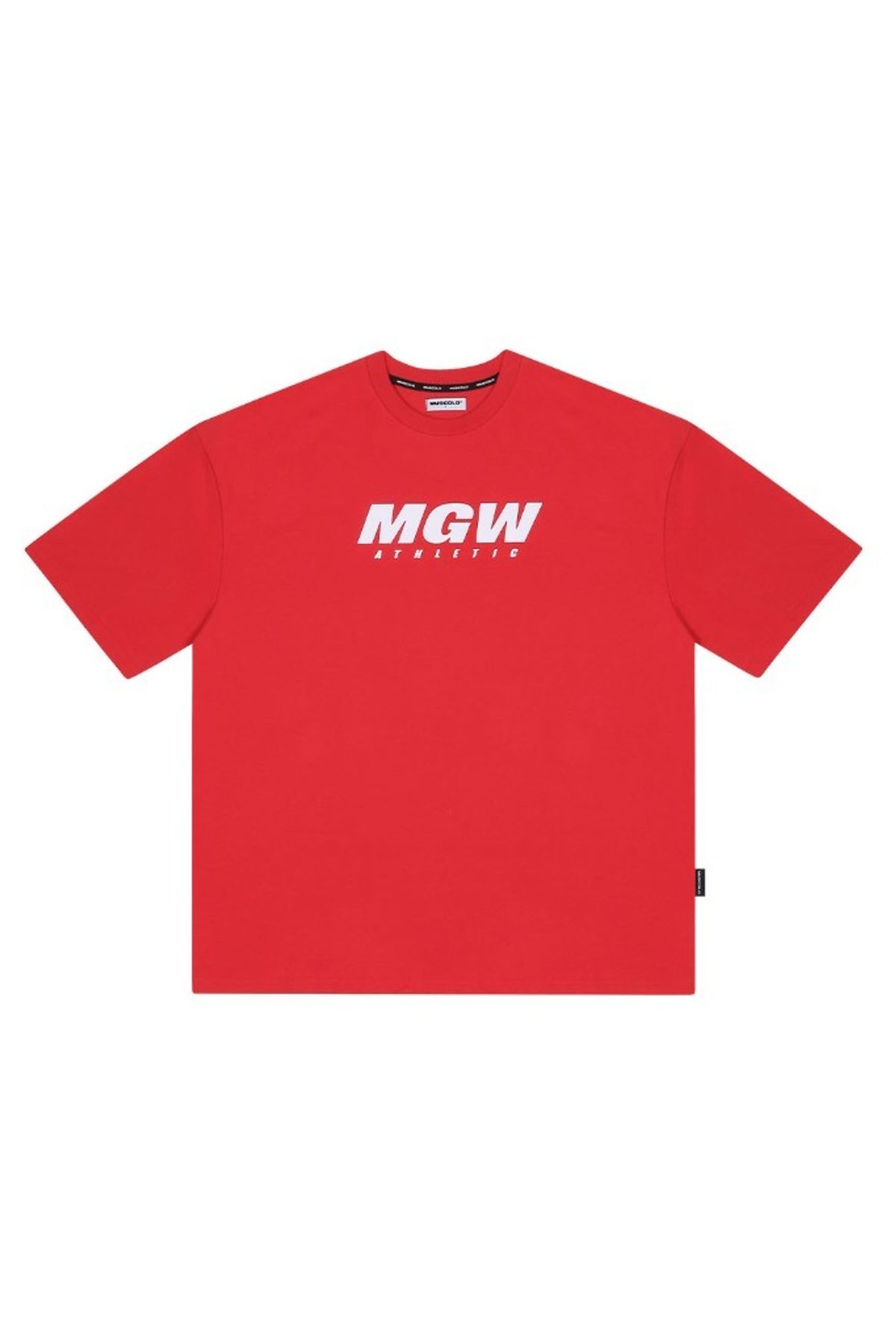 머스콜로(MUSCOLO) [MGW] CP 세미오버핏 반팔 티셔츠 레드 화이트
