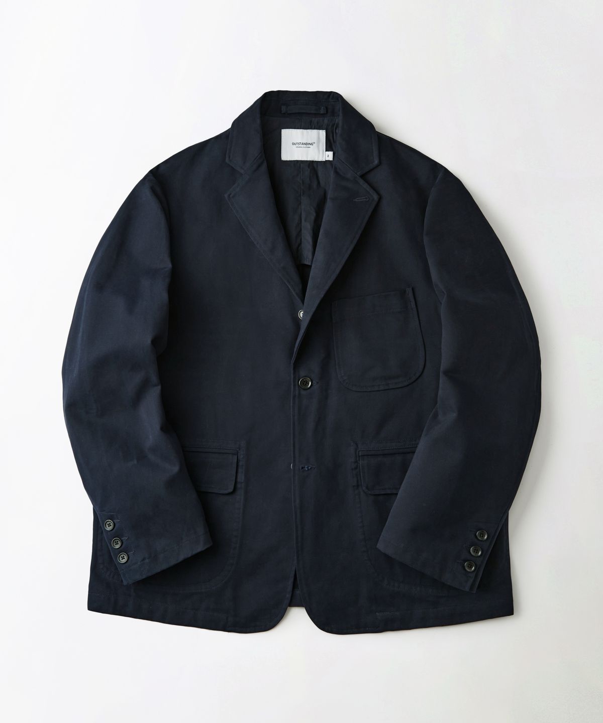아웃스탠딩(OUTSTANDING) HIGH DENSITY COTTON CLASSIC 3BUTTON JACKET_NAVY