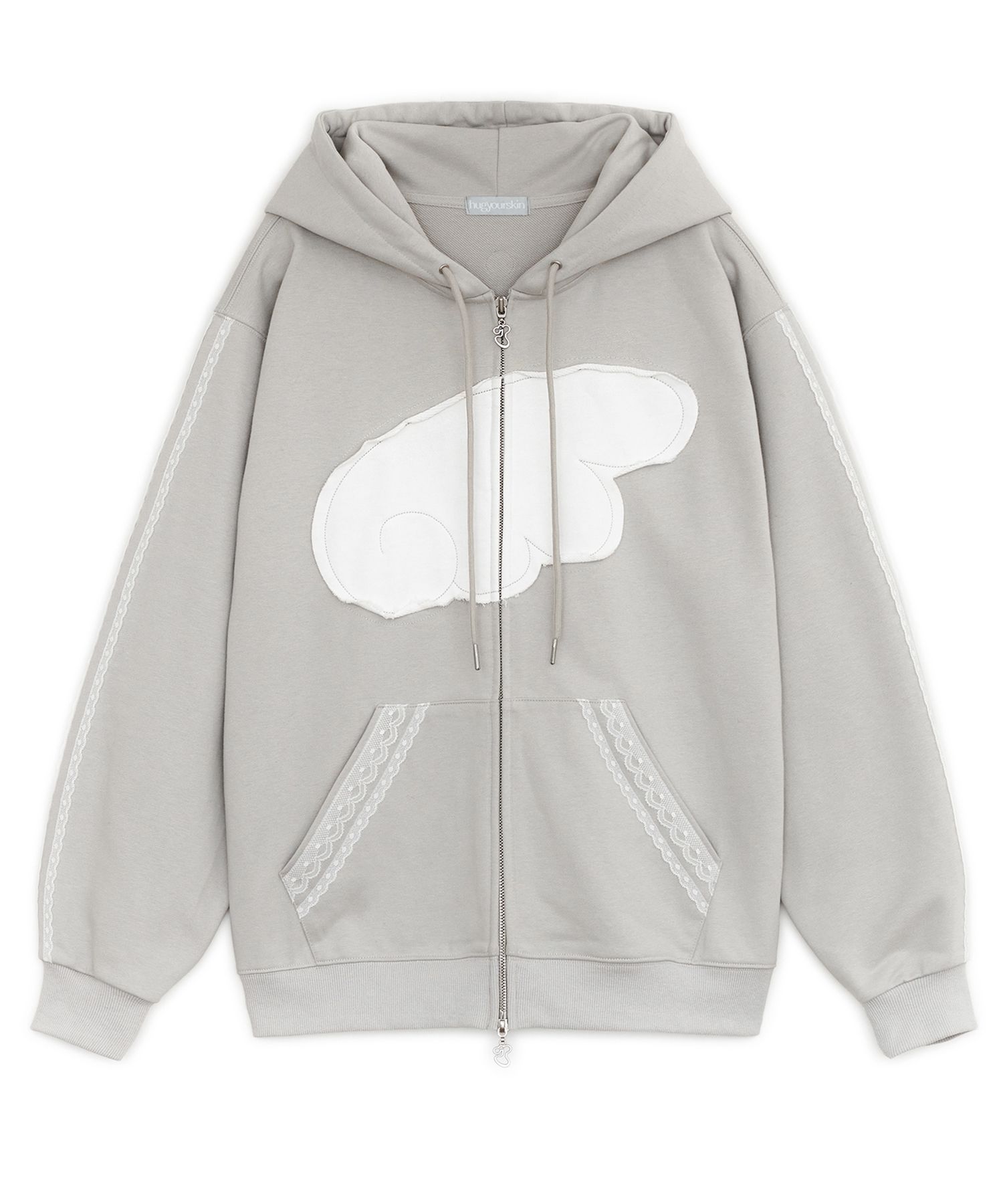 MUSINSA公式 | HUG YOUR SKIN エンジェルウィングフーディージップ