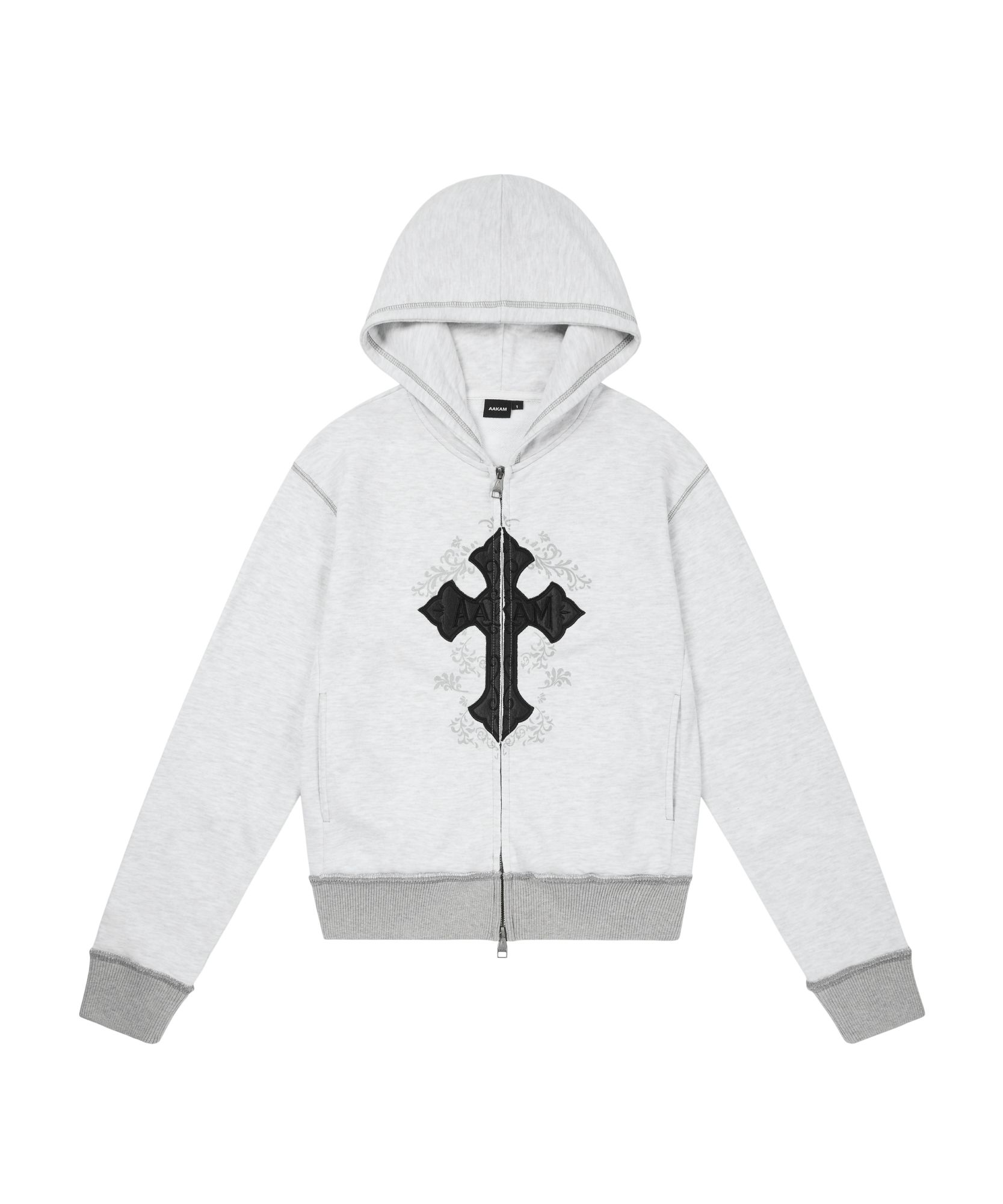 トップス AAKAM AKM CROS2 Zip-Up Hoodie Size2 MUSINSA | AAKAM AKM CROS2 Zip-Up Hoodie (Gray)