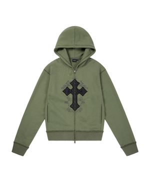 AKM CROS2 Zip-Up Hoodie (Khaki)