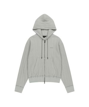 Knitted Zip-Up Hoodie (Ivory)