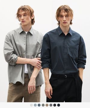 [수아레X오정규] 데일리 페이퍼 코튼 셔츠 - 8 COLOR