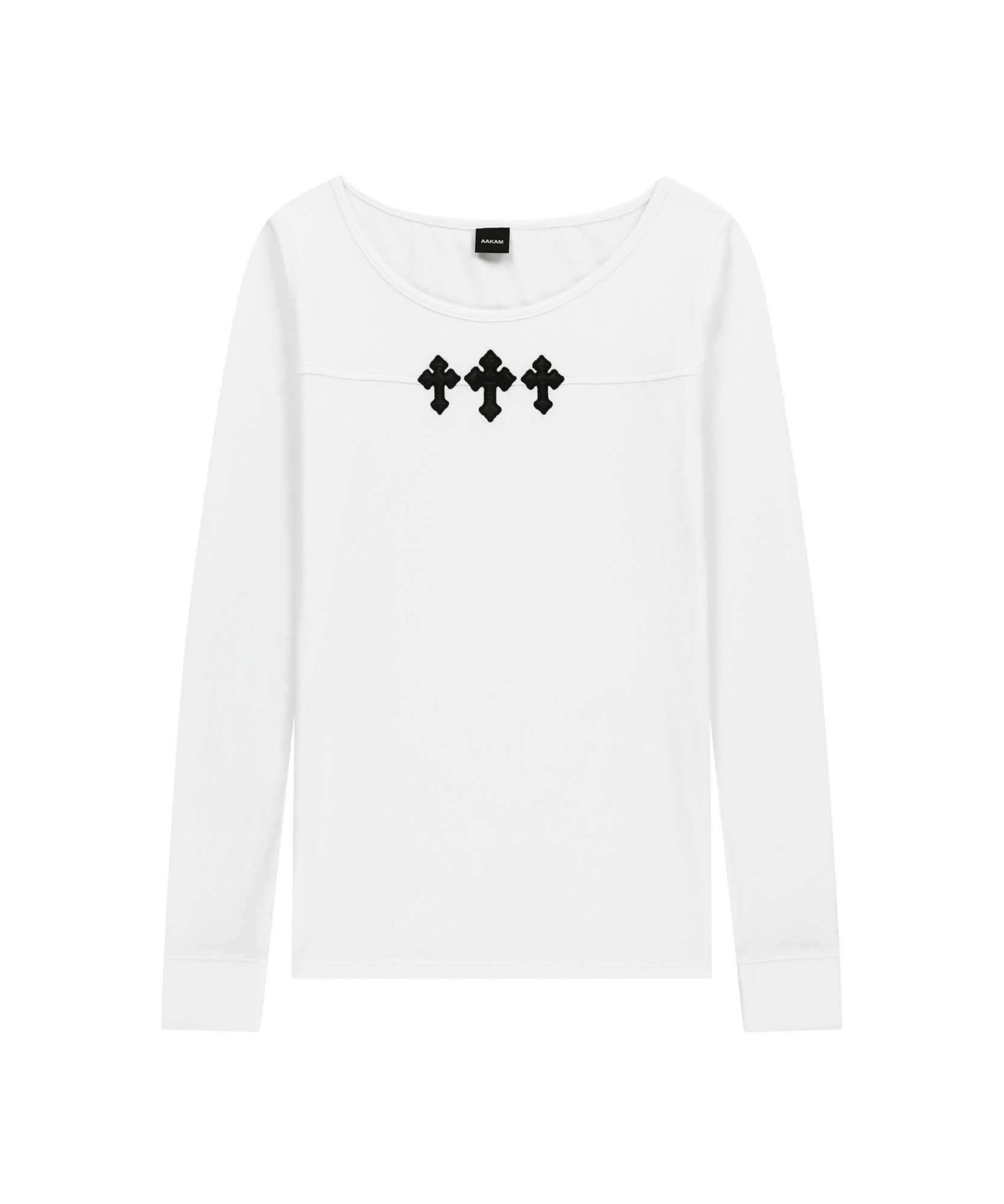【MUSINSA完売品】AAKAM ロングスリーブ MUSINSA公式 | AAKAM Triple AKM CROS2 Long Sleeve (White)