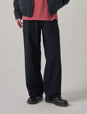 빈티지 헤링본 워크 팬츠 블랙