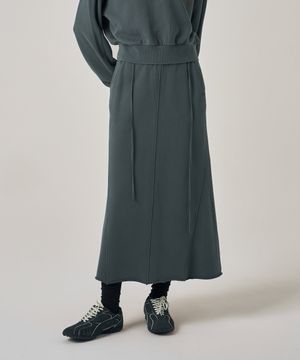 W 빈티지 머메이드 스커트 다크그레이