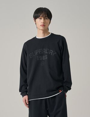빈티지 레터링 롱슬리브 블랙