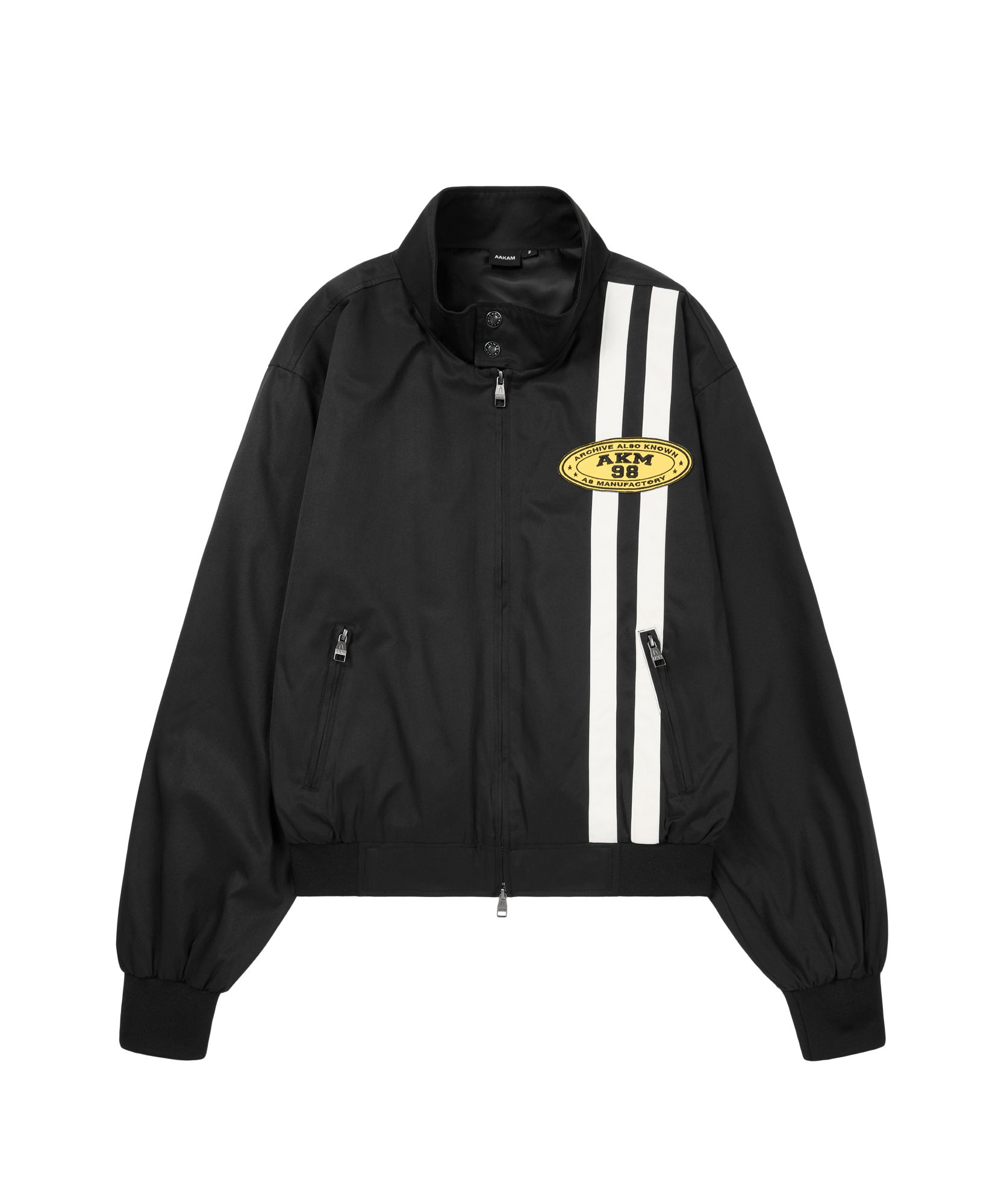 MUSINSA公式 | AAKAM 2-Lined Racing Jacket (Black)