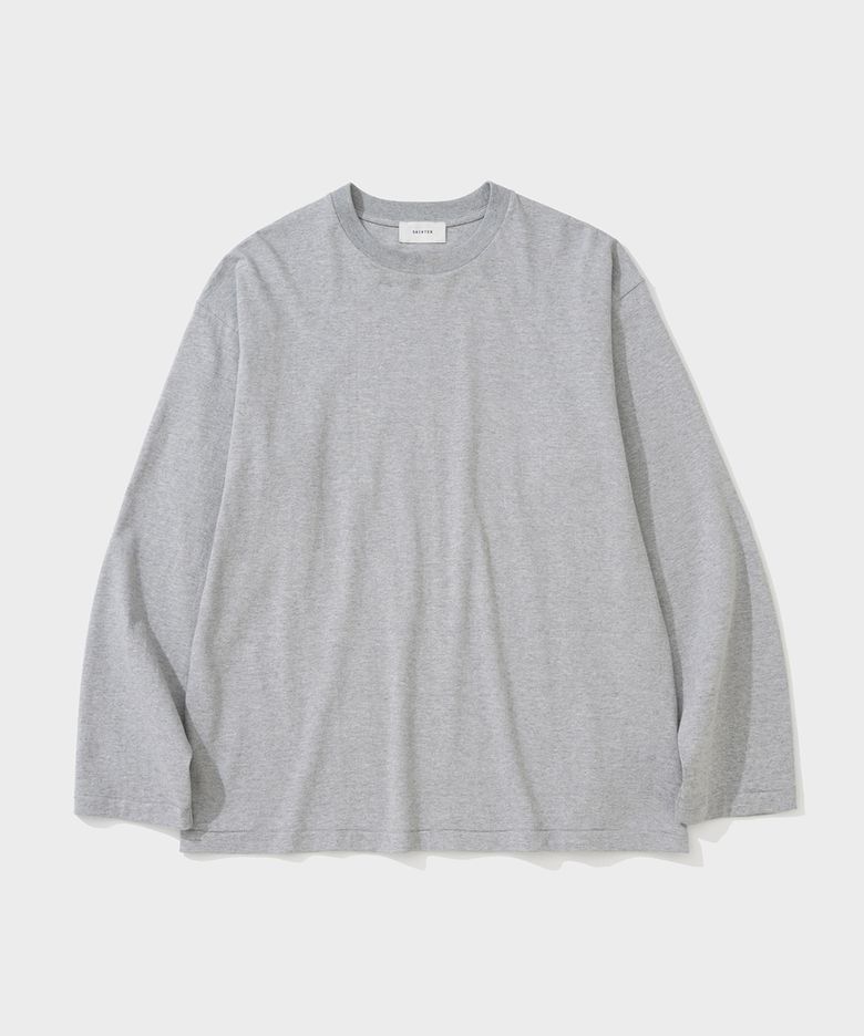 FINE COTTON OVERSIZE FIT LS T-SHIRT (M/GREY)