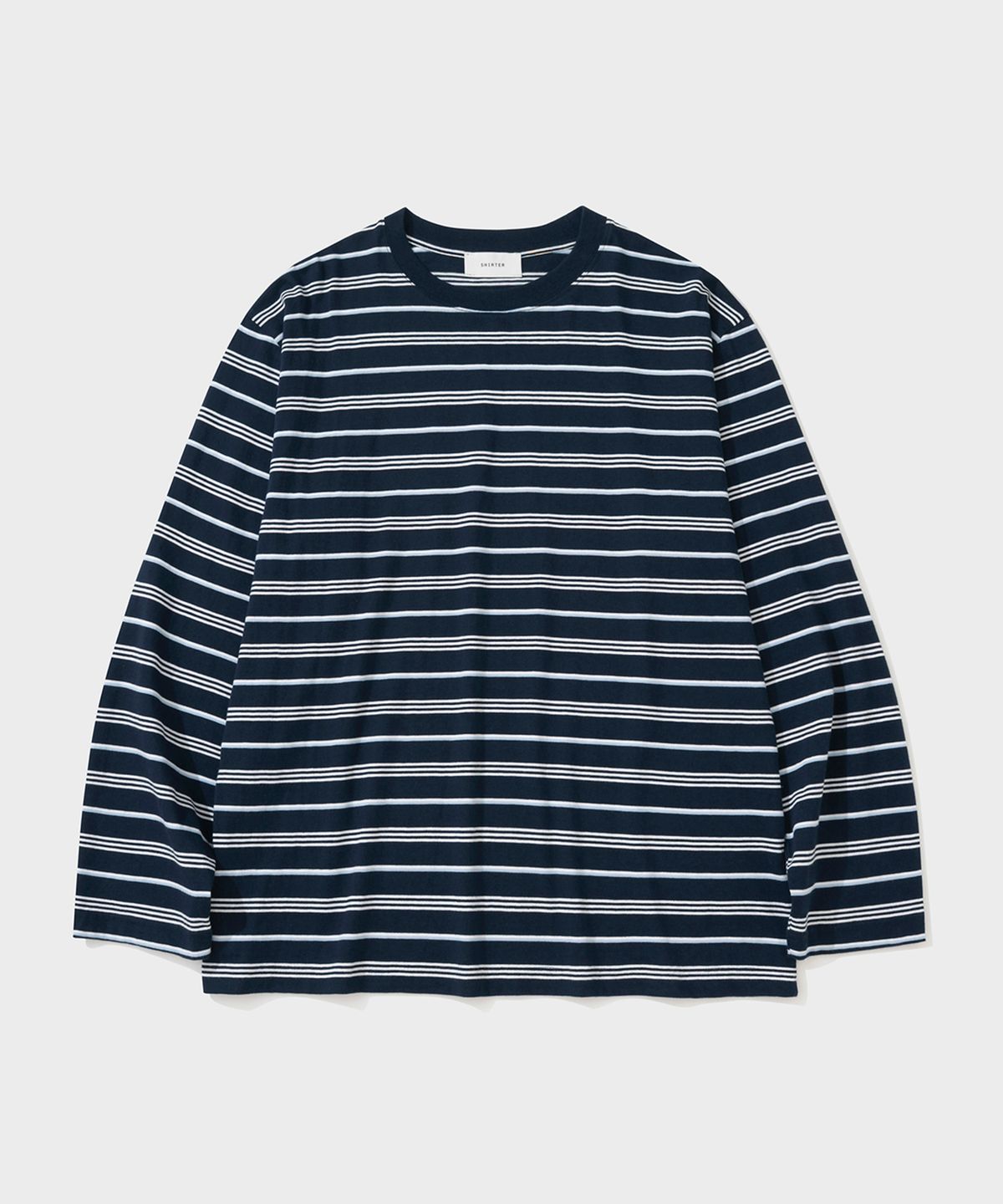 셔터(SHIRTER) FINE STRIPE LS T-SHIRT (NAVY)