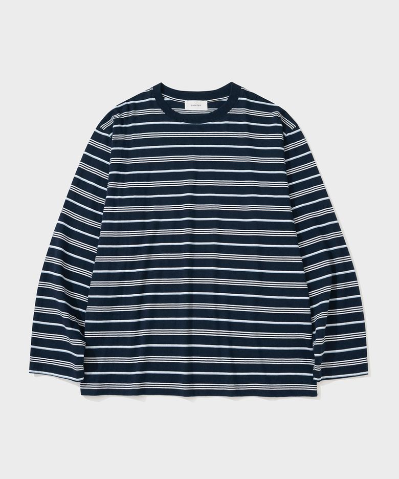 FINE STRIPE LS T-SHIRT (NAVY)
