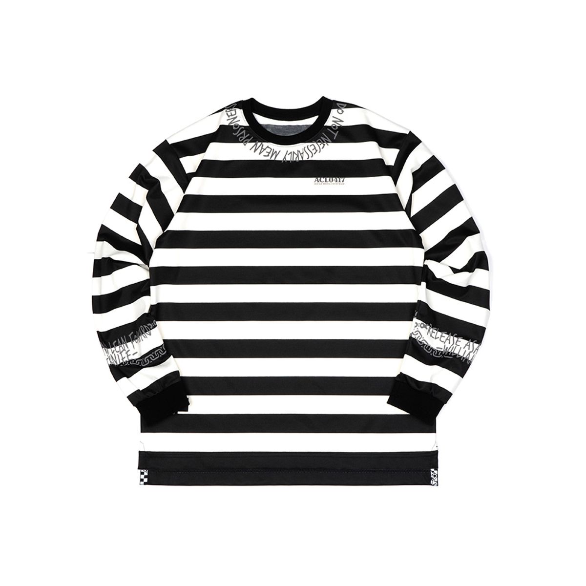 아첼레란도(ACCELERANDO) BT03BK 프리즈너 스트라이프 롱 슬리브 Black