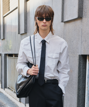 베르토 코튼 셔츠 화이트 스트라이프