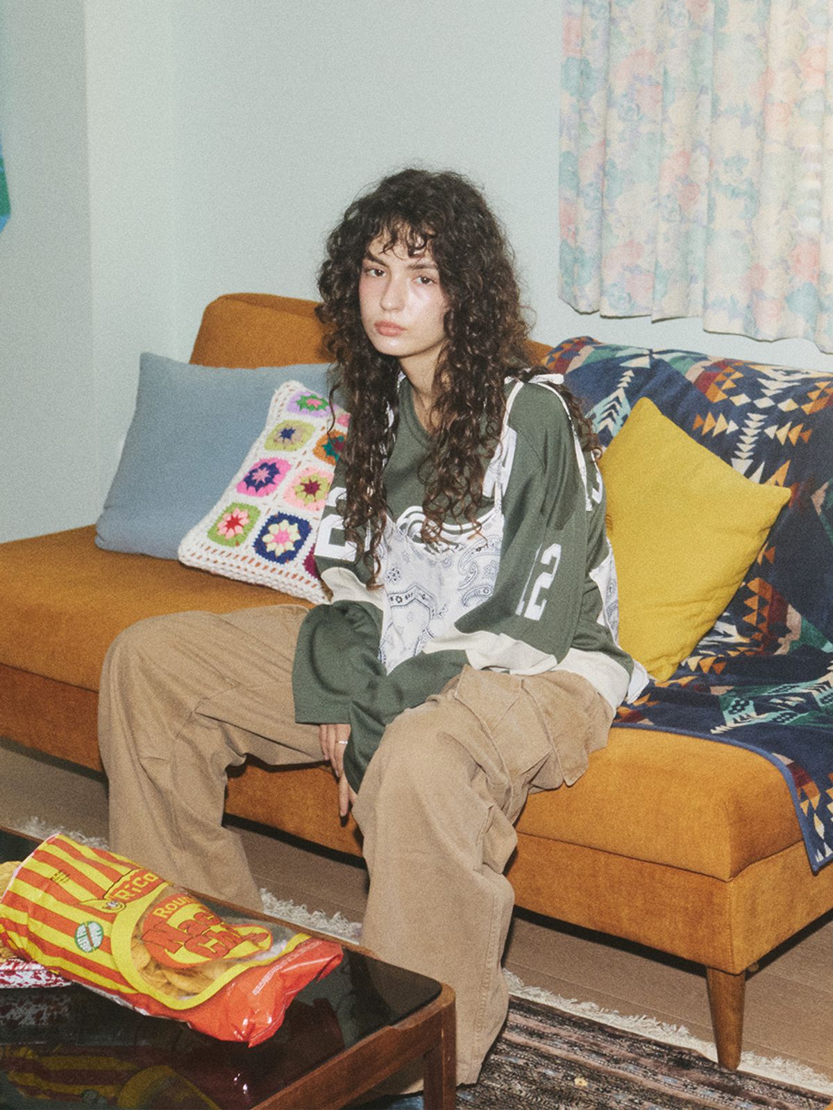 에즈이프 캘리(ASIF CALIE) LAYERED SLEEVELESS FOOTBALL JERSEY KHAKI