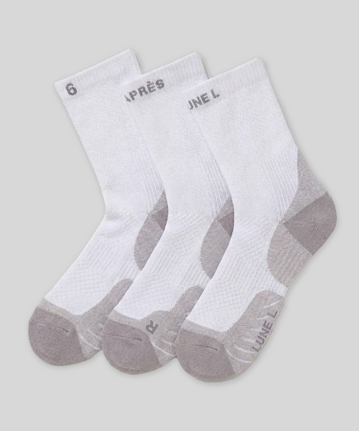 엘무드(LMOOD) [APRÈS 6] LUNE STABLE / VENT AERO 러닝 크루 삭스 (3 SET)
