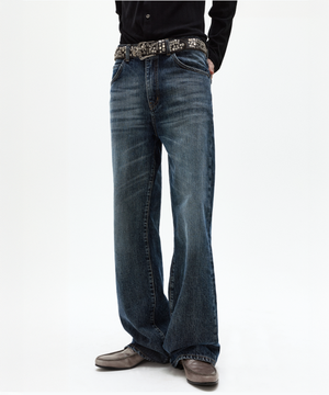 리버 플레어 데님 다크블루