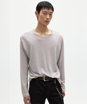 프랭크 린넨 롱슬리브 바이올렛 그레이