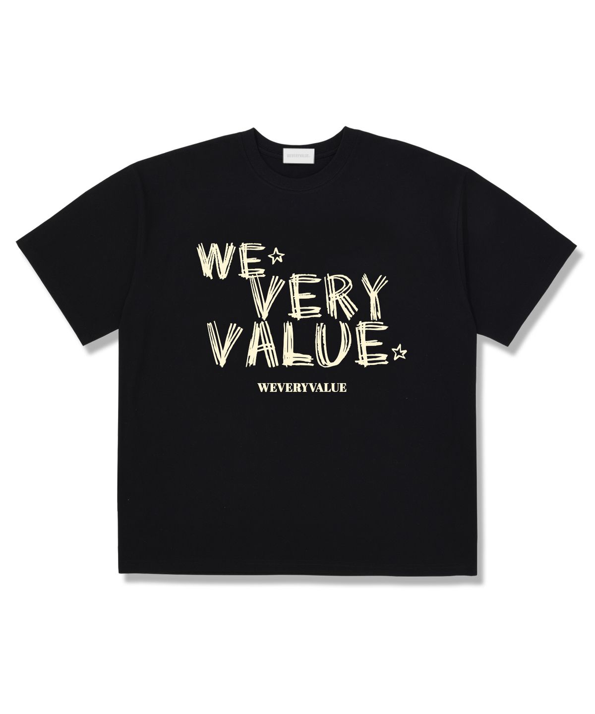 위베리벨류(WEVERYVALUE) 베리아 오버핏 반팔티셔츠 블랙