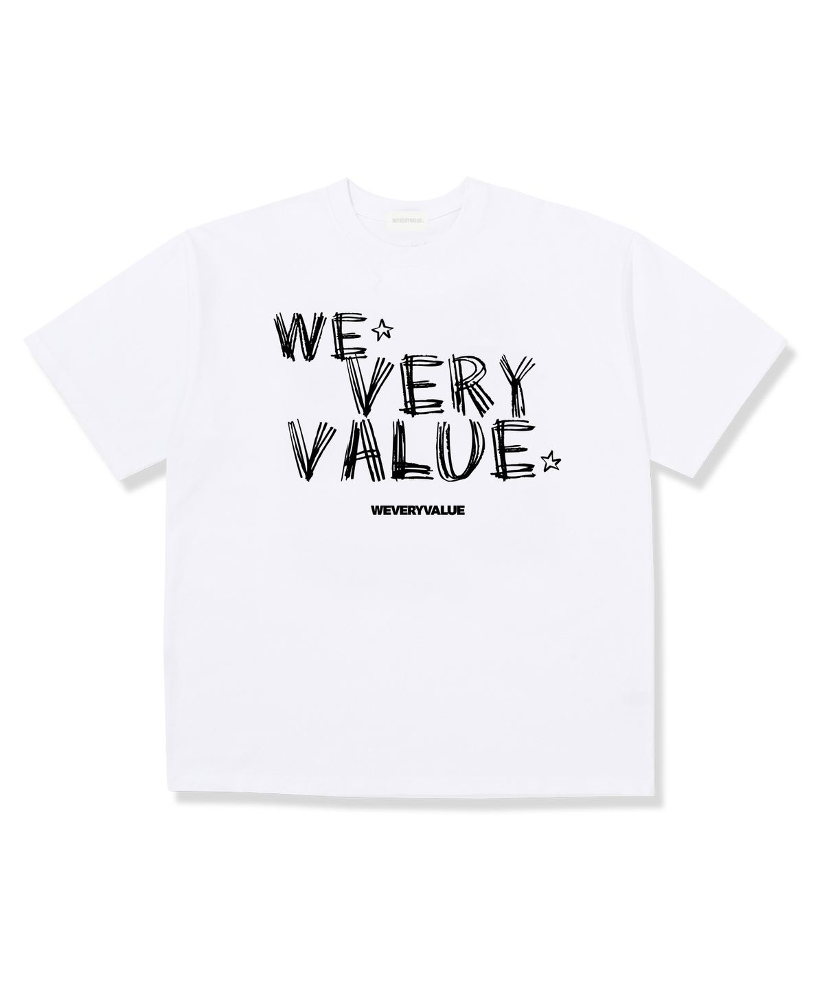 위베리벨류(WEVERYVALUE) 베리아 오버핏 반팔티셔츠 화이트