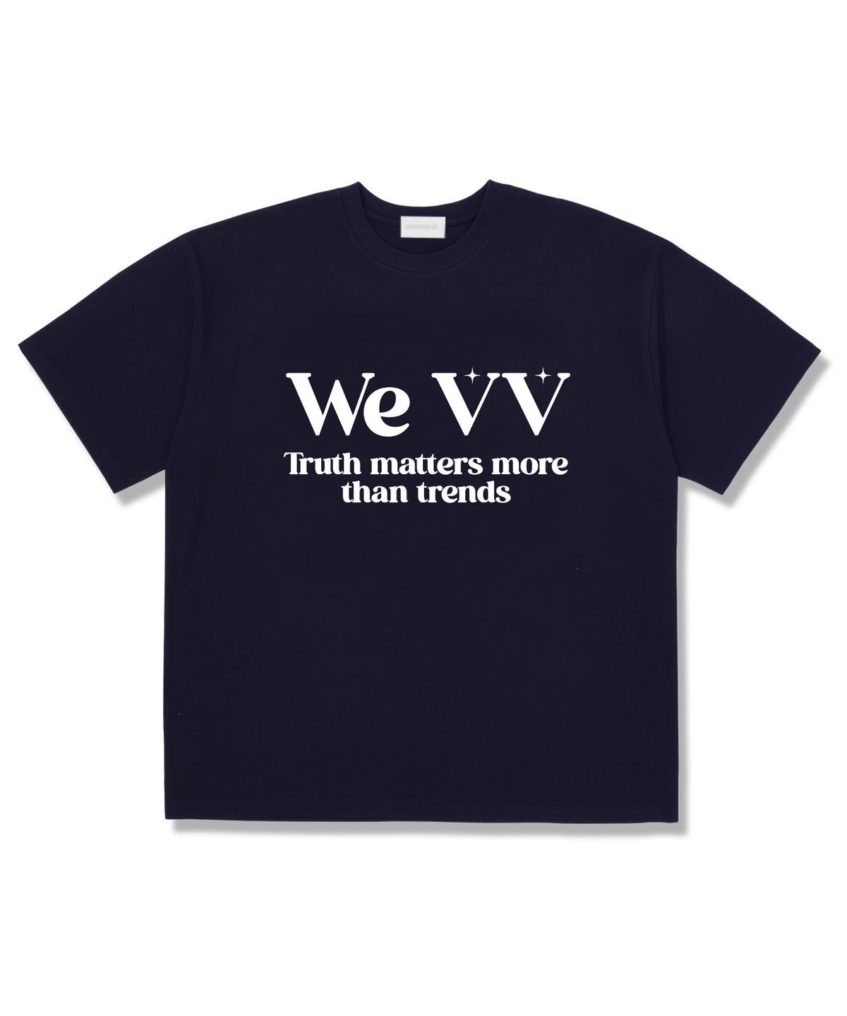 위베리벨류(WEVERYVALUE) WEVV 오버핏 반팔티셔츠 네이비