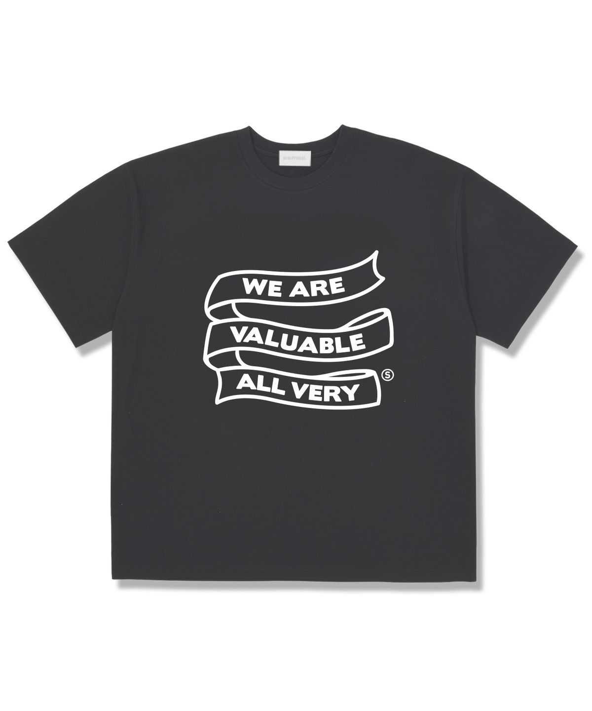 위베리벨류(WEVERYVALUE) 스퀘어드오버핏 반팔티셔츠 다크그레이
