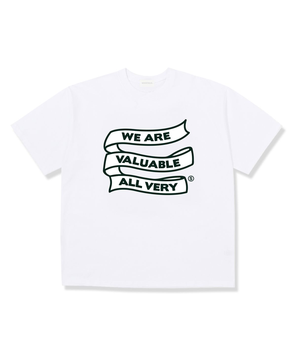 위베리벨류(WEVERYVALUE) 스퀘어드오버핏 반팔티셔츠 화이트