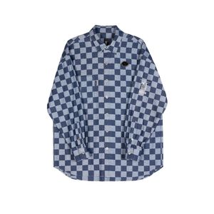 DS01CH-IB ACL 앰블럼 셔켓 체커드 데님 Indiogo blue